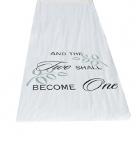 Hortense B. Hewitt Wedding Accessories Fabric Aisle Runner, Two Shall Become One, 100-Feet Long