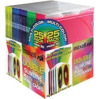 MAXELL CD-392 Double Slim Line CD Jewel Cases (pkg of 25 doubles)