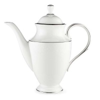 Lenox Floral Veil Bone China Platinum Banded Coffeepot