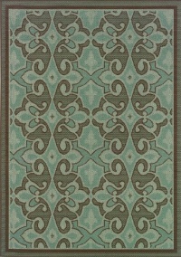 Granville Rugs Monterey Indoor/Outdoor Area Rug, Blue/Brown, 6' 7 x 9' 6