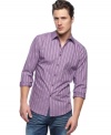 Pop in some color to your button-front style with this woven shirt from INC International Concepts.