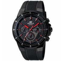 Casio Men's EF552PB-1A4V Black Resin Quartz Watch with Black Dial