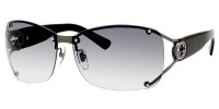 Gucci Women's 2820/F/S Wrap Sunglasses,Shiny Dark Ruthenium Frame/Grey Gradient Lens,One Size