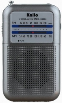 Kaito KA200 Pocket AM/FM Radio, Gray