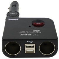 Lenmar SSPU2 Auto 2 Port 12V DC Auto Socket Duplicator Plus 2 USB Port