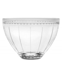 For a picture-perfect arrangement of fruit, flowers or any centerpiece spread, this bowl features the chic geometric design, inspired by vintage wedding bands, of Vera Wang's timeless With Love collection.