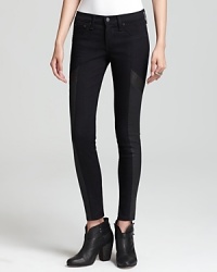 Faux leather panels lend biker chic to these live-in leggings from rag & bone/JEAN.