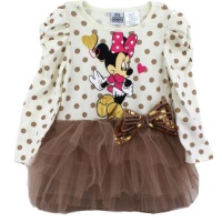 Disney Minnie Mouse Gold Dots Vanilla Tulle Dress 2T-5T