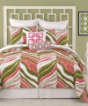 Trina Turk Tiger Leaf Twin Coverlet, 68 by 90-Inch, Pink/Green