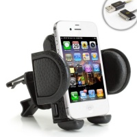 USA Gear In-Car Auto Air Vent Mount for Apple iPhone 5 , 4S , 4 , 3GS , 3G **Includes USB 30-Pin Charge and Sync Cable**