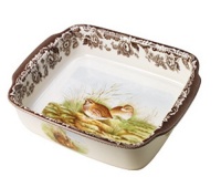 Spode Woodland  Rabbit and Quail Rectangular Handled Dish