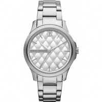 Armani Exchange Silver Quilted Dial Stainless Steel Ladies Watch AX5200