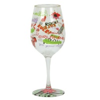 Lolita Love My Party of Two Girlfriends Rule 16-Ounce Acrylic Wine Glasses, Set of 2