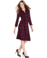 Make this petite printed shirtdress from NY Collection a wardrobe staple. Wear it with your favorite pumps for a super polished look!