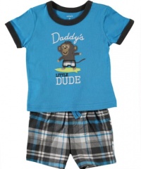 Carter's Daddy's Little Dude 2-Piece Outfit (Sizes 0M - 9M) - turquoise, 6 months