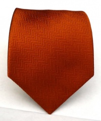 100% Silk Woven Herringbone Burnt Orange (Rust) Tie