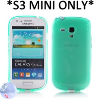 Arbalest(TM) Semitransparent TPU Cover Gel Case For Samsung GT-I8190 GALAXY S3 MINI [*MINI ONLY,Not I9300*] -(LightBlue/Turquoise), with Arbalest(TM) Screen Protector for Samsung Galaxy S3 Mini I8190, Cleaning Cloth and ScreenGuard Applicator