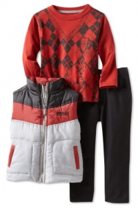 Kenneth Cole Boys 2-7 Puffy Vest 3 Piece Pant Set