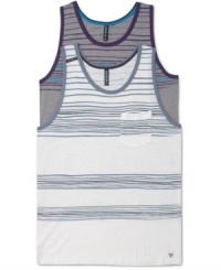 This Univibe tank is stretchy for comfort and striped for style.