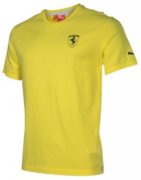 Puma Men's FERRARI Official Licensed Logo Short Sleeve Shirt-Yellow