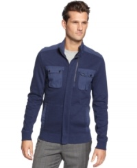 Feeling blue? Lift your style spirits with this full-zip jacket from Calvin Klein.