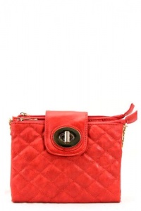 Designer Handbags - WOVEN CLUTCH WITH LOCKET - By Fashion Destination | (Coral) Free Shipping