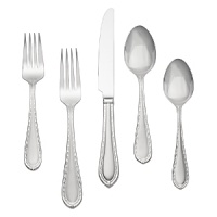 Named for the 13th-century country estate in Ireland, Waterford's Powerscourt flatware features a bold, substantial silhouette in a classic matte finish. Setting includes place fork, place knife, place spoon, salad fork and teaspoon.