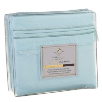 Clara Clark 1800 Premier Series 4pc Bed Sheet Set - King, Light Blue Aqua