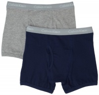 Calvin Klein Underwear Boys 8-20 2 Pack Multi Boxer Brief,Navy/Grey,X-Small