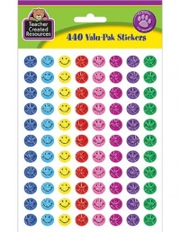 Teacher Created Resources Mini Happy Face Sparkle Stickers Valu-Pak, Multi Color (6631)