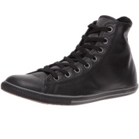 Converse Slim Chuck Taylor Leather Hi Top Shoes in Black Monochrome (117634), Size: 7.5 D(M) US Mens / 9.5 B(M) US Womens, Color: Black Monochrome