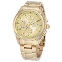 Invicta Men's 1484 Specialty Collection Chronograph Gold Dial 18k Gold Ion-Plated Stainless Steel Watch