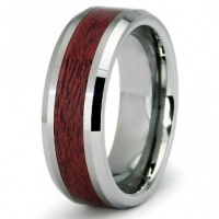 Tungsten Carbide Maple Wood Inlay Wedding Band Ring 8mm Sz 11