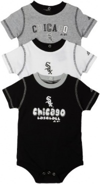 MLB Unisex Infant/Toddler Chicago White Sox 3-Piece Body Suit Set, White/Ash, Large