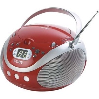 Coby CX-CD241 Portable CD Player with AM/FM Stereo Tuner, Red