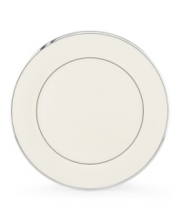 For nearly 150 years, Lenox has been renowned throughout the world as a premier designer and manufacturer of fine china. The Solitaire pattern expresses timeless refinement in the simplicity of translucent ivory bone china banded in polished platinum.