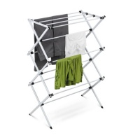 Honey-Can-Do Folding 42-Inch Clothes Drying Rack, Silver/White