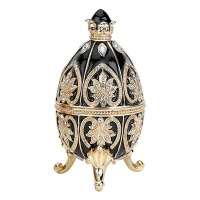 Alexander Palace Faberge-Style Nevsky Enameled Egg in Rich Ebony [Kitchen]