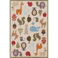 Momeni Critters Rug, Ivory, 4' x 6'