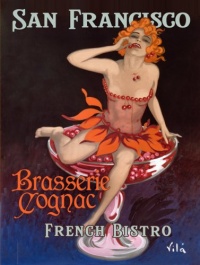 San Francisco Brasserie Cognac French Bistro 30x40 Limited-Edition Artistic Planked Wood Sign