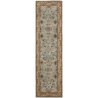 Safavieh Heritage Collection HG958A Handmade Blue and Gold Hand-Spun Wool Round Area Rug, 8-Feet