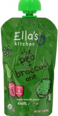 Ella's Kitchen Organic Baby Food, the pea , broccoli one (4 Plus Months), 3.5 Ounce Pouches (Pack of 7)