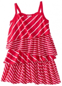 Splendid Littles Girls 2-6X Toddler Venice Slub Stripe Dress, Azalea, 3T