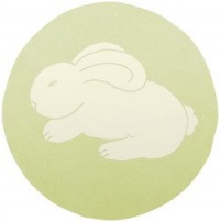 Playground Pale Green/White Kids Rug Size: Round 8'