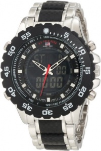 U.S. Polo Assn. Men's US8161 Black and Silver Bracelet Analog Digital Watch