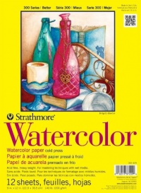 Strathmore 300 Series Watercolor Paper 9 in. x 12 in. pad pad of 12 wire bound