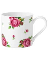 An English classic blooms anew. Pink and gold blossoms flower on this casual bone china mug to complement Old Country Roses dinnerware by Royal Albert.