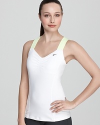 This sleek tank from Nike, boasting neon trim, keeps you looking (and feeling) cool inside the gym and out.