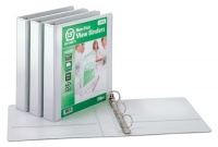 Cardinal ClearVue Round Ring View Binders, 1.5-Inch Capacity, White, Case of 4 Binders (00319-C)