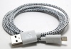 White 3ft 8 pin to USB Braided High Quality Durable Charging / Data Sync Cable fits iPhone 5